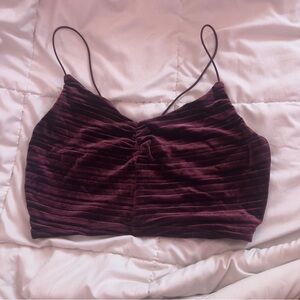 Wine Velvet Crop Top